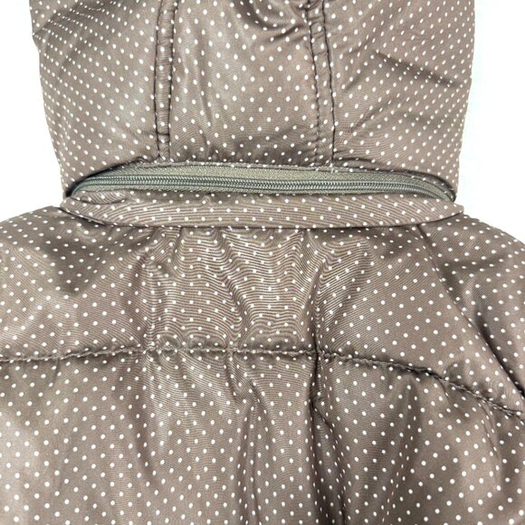 Giordano Junior Polka Dot Hooded Puffer Jacket Girl 5-6 Years Brown - Picture 6 of 10